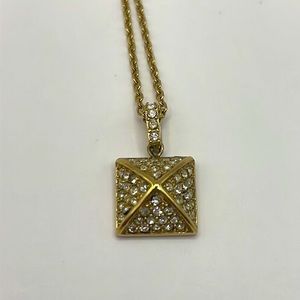 MICHAEL KORS Rhinestone Pyramid Stud Necklace